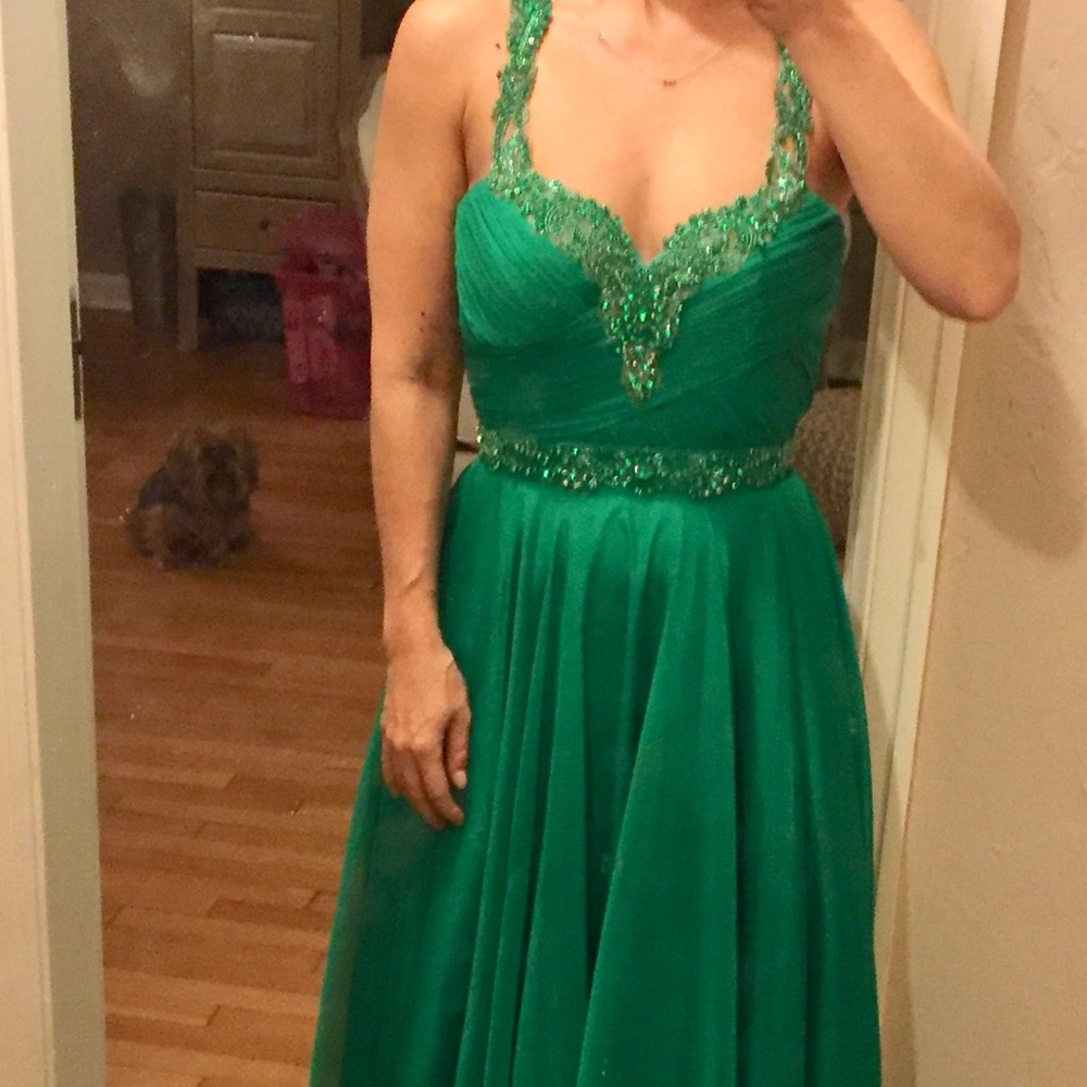 Sherri Hill Green Prom Dress - Retails $550